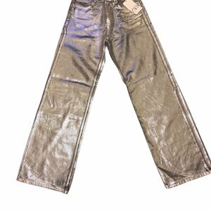 Zara Metallic Silver Jeans